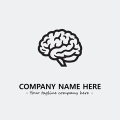 Brain illustration black and white for logo company vector image
