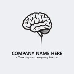 Brain illustration black and white for logo company vector image
