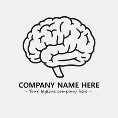 Brain illustration black and white for logo company vector image
