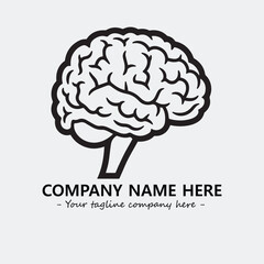 Brain illustration black and white for logo company vector image
