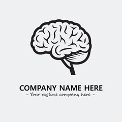 Brain illustration black and white for logo company vector image
