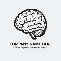 Brain illustration black and white for logo company vector image
