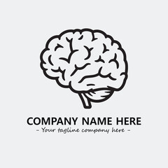 Brain illustration black and white for logo company vector image
