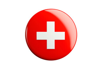 Fototapeta premium Switzerland flag circular button isolated on transparent background