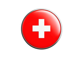 Obraz premium Switzerland flag icon isolated on transparent background