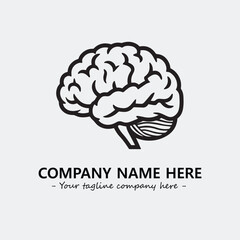 Brain illustration black and white for logo company vector image
