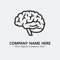 Brain illustration black and white for logo company vector image
