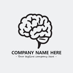 Brain illustration black and white for logo company vector image
