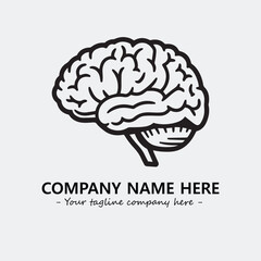 Brain illustration black and white for logo company vector image
