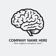 Brain illustration black and white for logo company vector image
