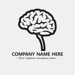 Brain illustration black and white for logo company vector image
