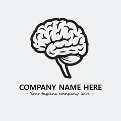 Brain illustration black and white for logo company vector image
