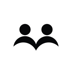 Two People Icon Teamwork Collaboration Or Partnership Minimalist Design Element