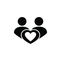 Couple Icon Holding Heart Symbol For Love Care Charity Romance