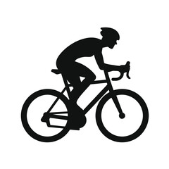Fototapeta premium Silhouette of a Mountain Biker Riding Uphill