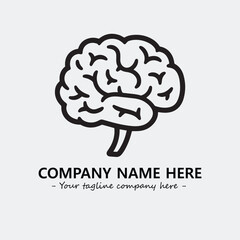 Brain illustration black and white for logo company vector image
