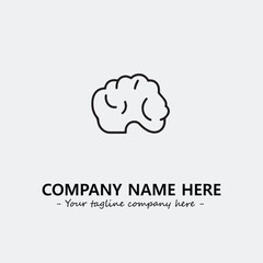Brain illustration black and white for logo company vector image
