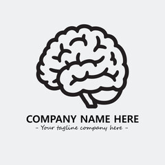 Brain illustration black and white for logo company vector image

