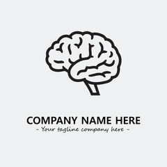 Brain illustration black and white for logo company vector image
