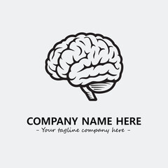 Brain illustration black and white for logo company vector image
