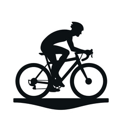 Silhouette of a Mountain Biker Riding Uphill