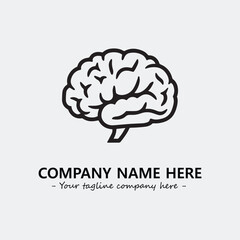 Brain illustration black and white for logo company vector image
