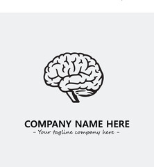 Brain illustration black and white for logo company vector image
