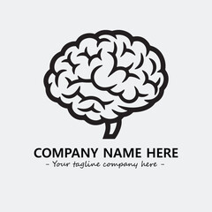 Brain illustration black and white for logo company vector image
