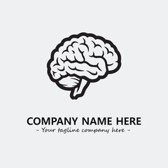 Brain illustration black and white for logo company vector image

