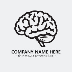 Brain illustration black and white for logo company vector image
