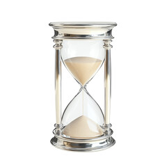Elegant Silver Hourglass on transparent background