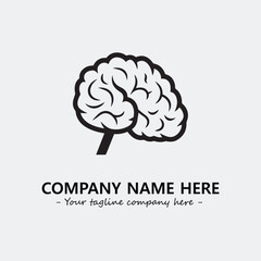 Brain illustration black and white for logo company vector image
