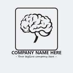 Brain illustration black and white for logo company vector image
