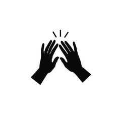 High Five Silhouette Vector Symbol Gesture Of Celebration And Teamwork Graphic