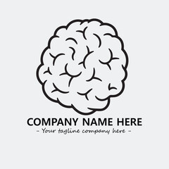 Brain illustration black and white for logo company vector image
