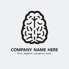 Brain illustration black and white for logo company vector image
