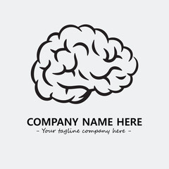 Brain illustration black and white for logo company vector image
