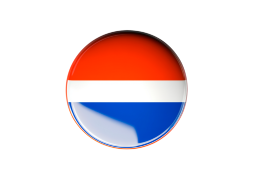 Dutch flag badge isolated on transparent background