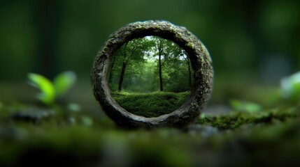 Forest seen through stone