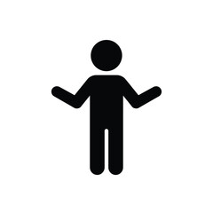 Stick Figure Icon With Arms Outstretched In A Simple And Bold Style