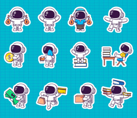 Cute Astronaut Education Activities Illustration – Fun Learning Space Theme for Kids
