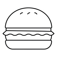 Burger line art  vector illustration 