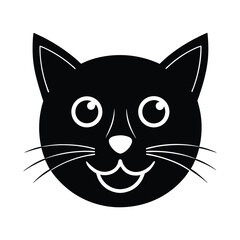 Obraz premium Funny Cat head vector illustration