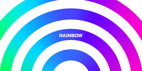 Lines with Color Gradient on a white Background. Abstract Pattern of 3D Wavy Shapes. Vector Graphic of Rainbow Ribbons