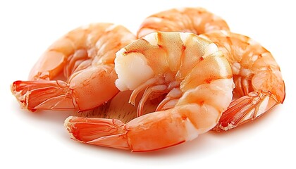 Fresh Shrimp on Wooden Board