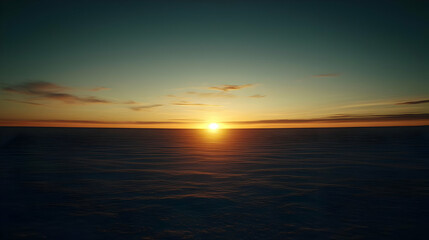 Golden Sunset Over Frozen Landscape