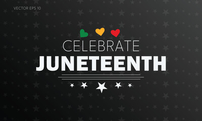 Celebrate Juneteenth Heart Star Pattern
