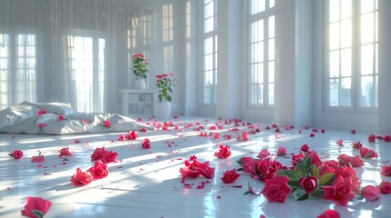 Luxury Valentine's Day Event Decoration with Red and Gold Romantic Theme