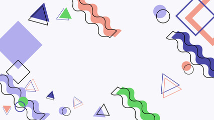 Abstract Geometric Memphis Vector for Background Slide Poster etc