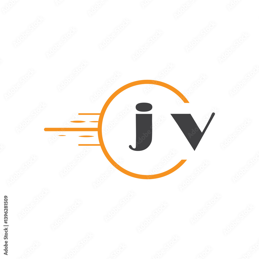 Fototapete initial monogram logo with circle style design.